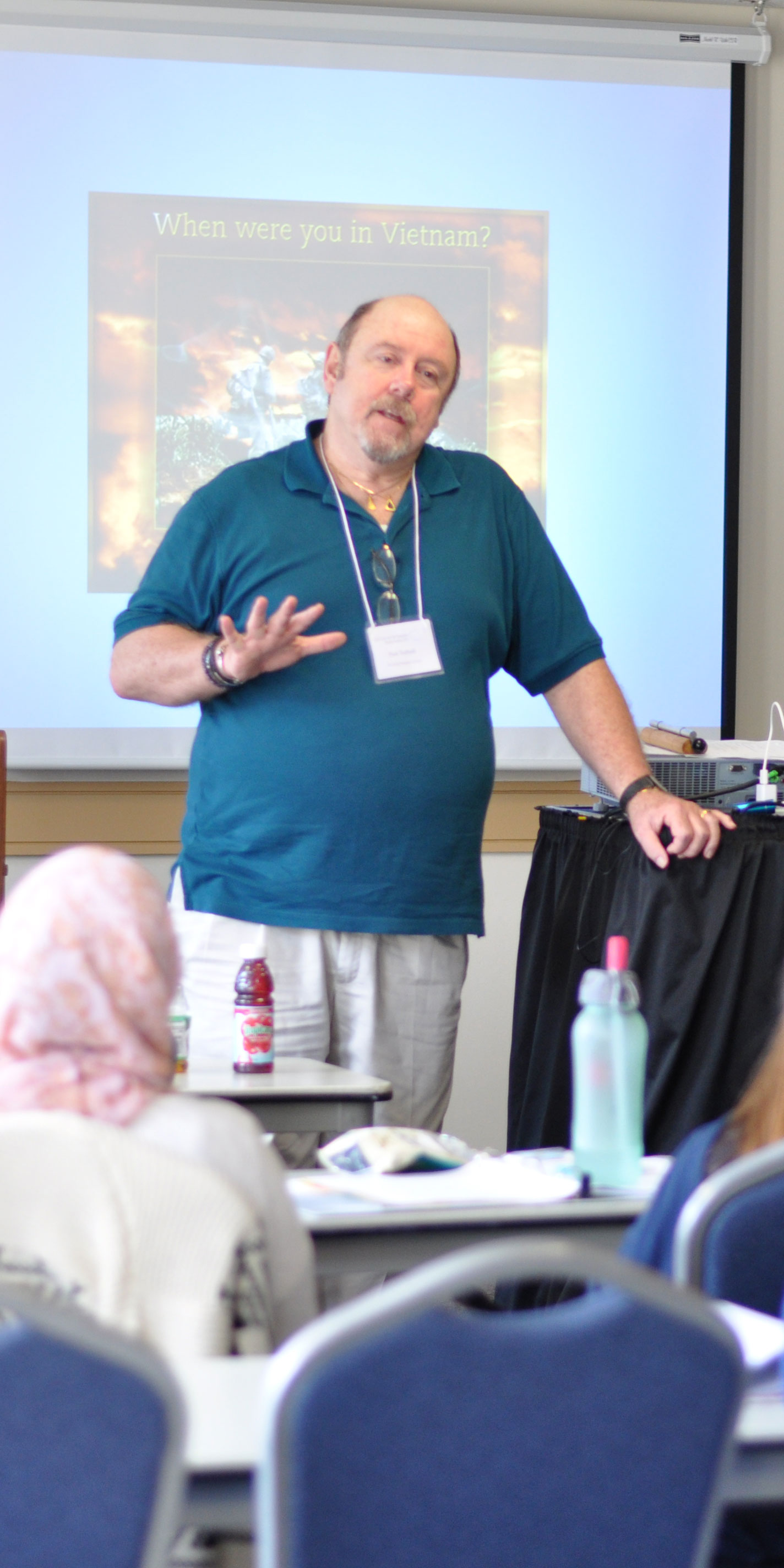 Photo of Paul Tschudi teaching at the Summer Grief Institute
