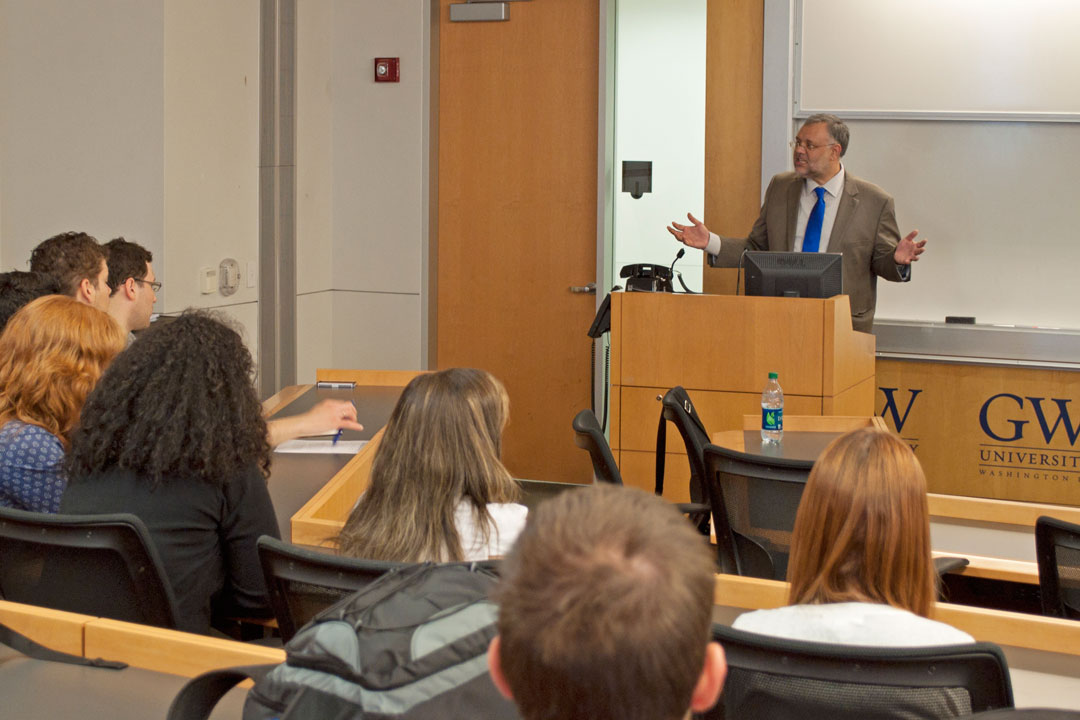 Brasilia Without Border students attending a lecture by Ambassador Ebrahim Rasool
