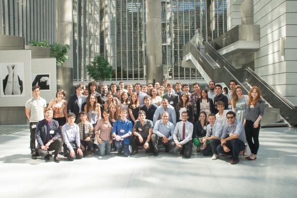 Group of students posing for a photo during a visit to the World Bank