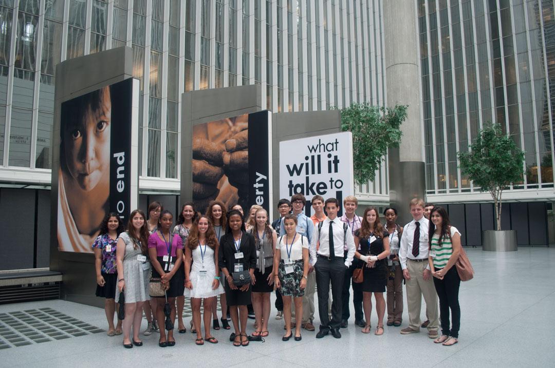 Pre-College students outside the World Bank